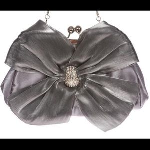 Satin Bow Bling Rhinestone Clutch